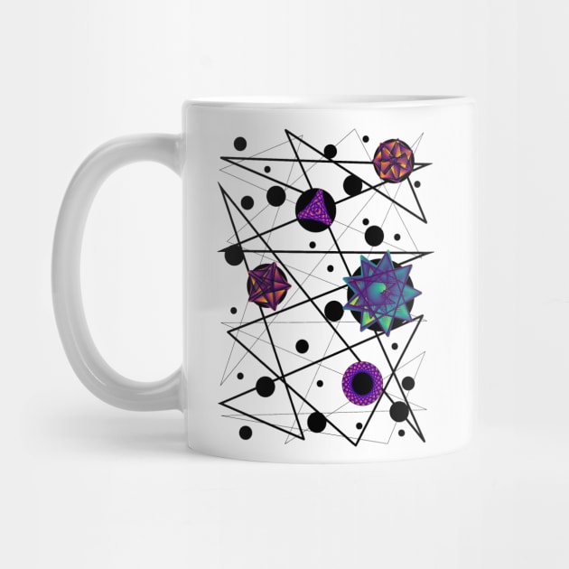 Space Time Continuum | Geometric Blue Red Purple Maurer Roses White by aRtVerse